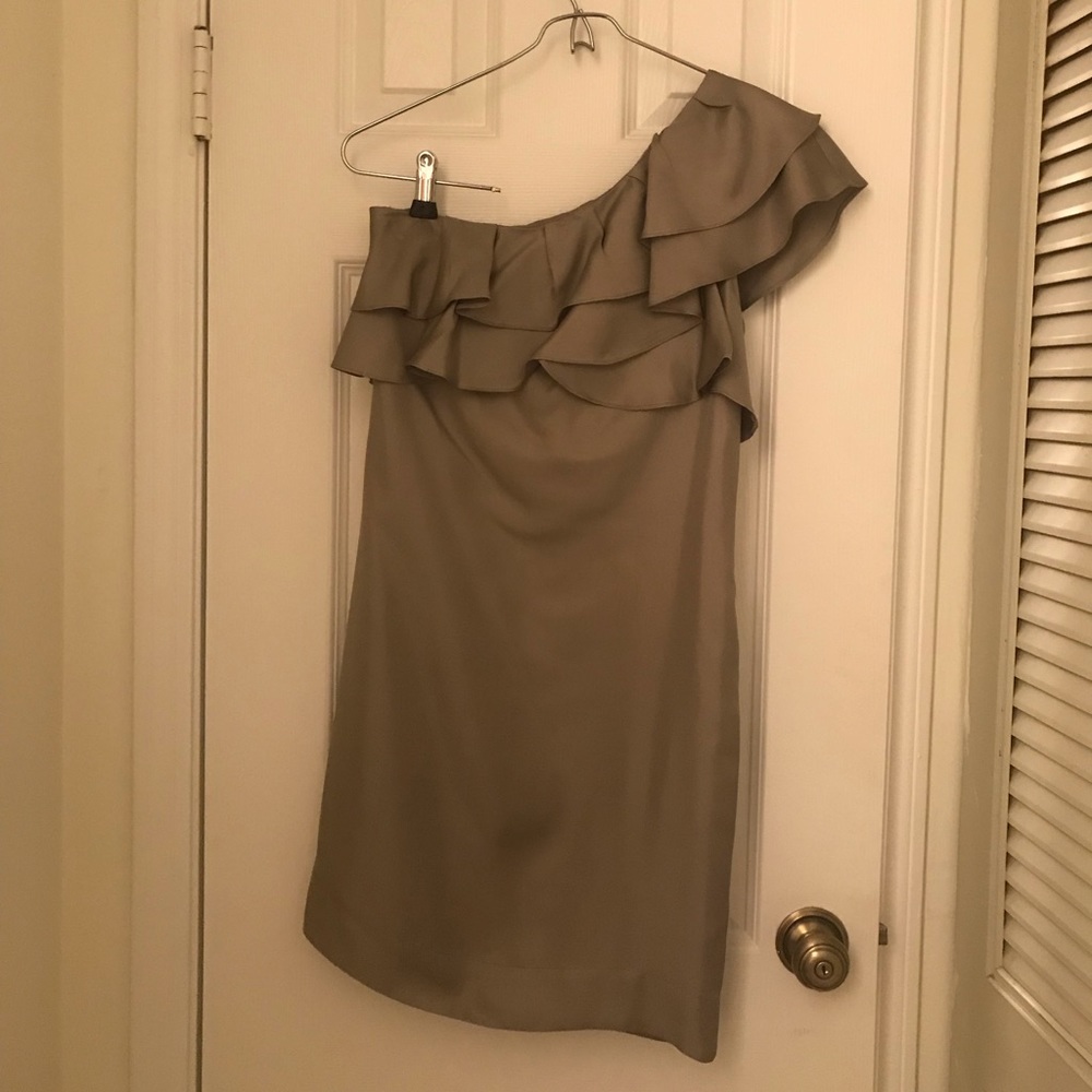 Silk asymmetrical cocktail dress
